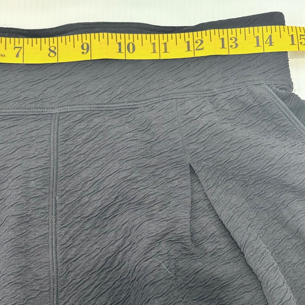 Lululemon Can You Feel The Pleat Black Textured Wide Leg Crop‎ Pants Size 8 - Picture 8 of 13